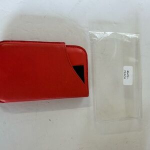 Red Leather Card Holder